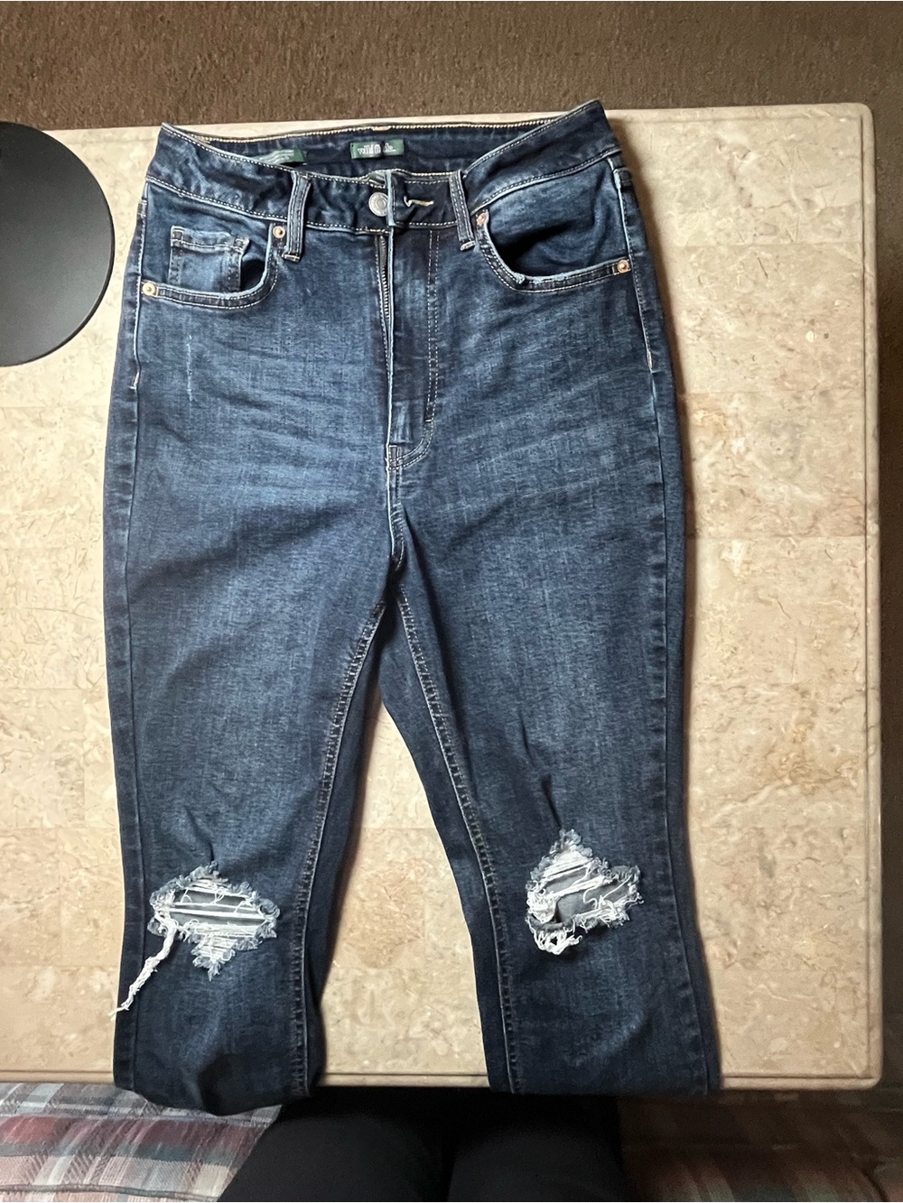 wild fable Dark Blue Skinny Jeans with Knee Rips